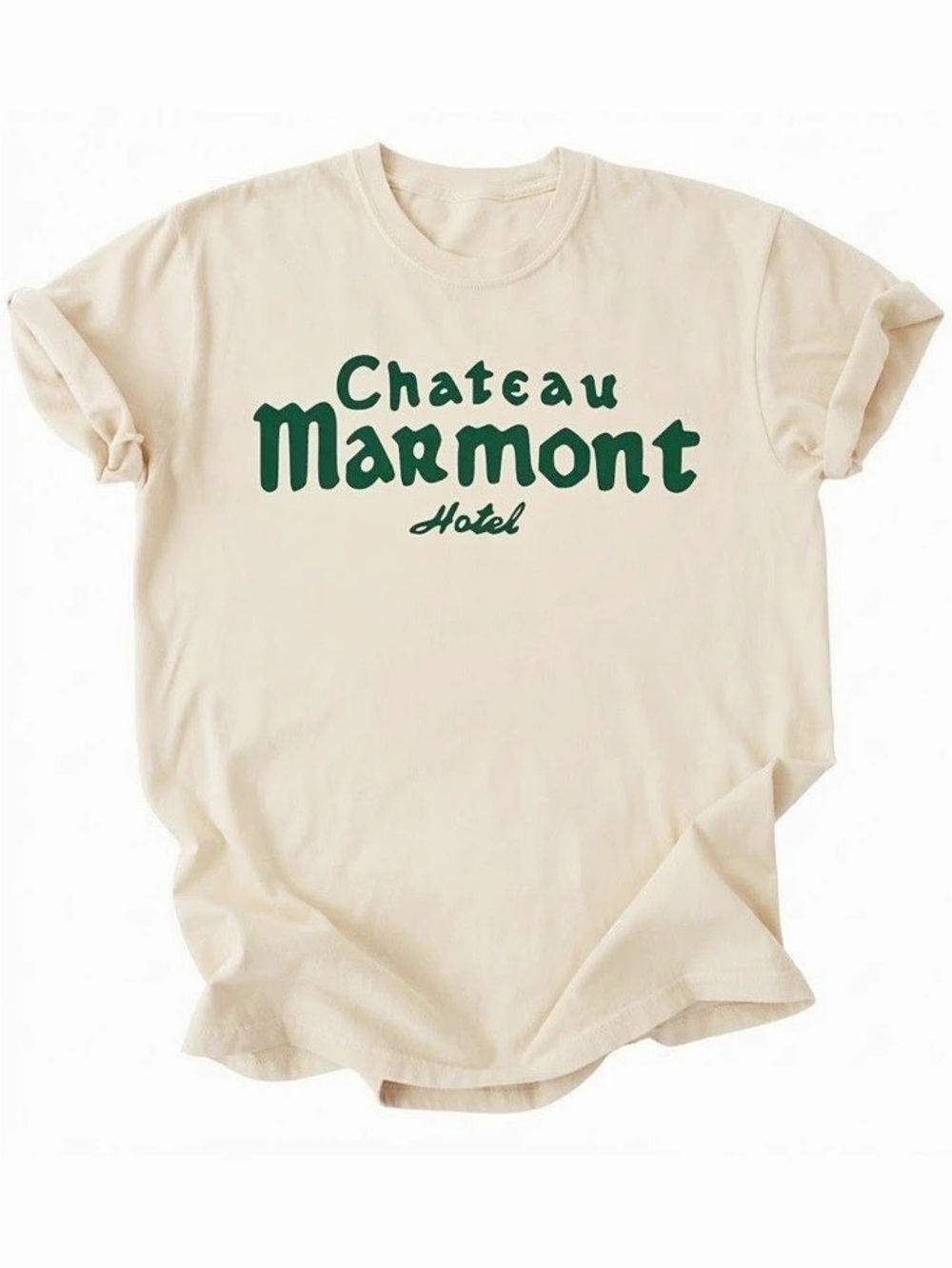 Chateau Marmont Hotel Green Logo Graphic Gildan T-Shirt